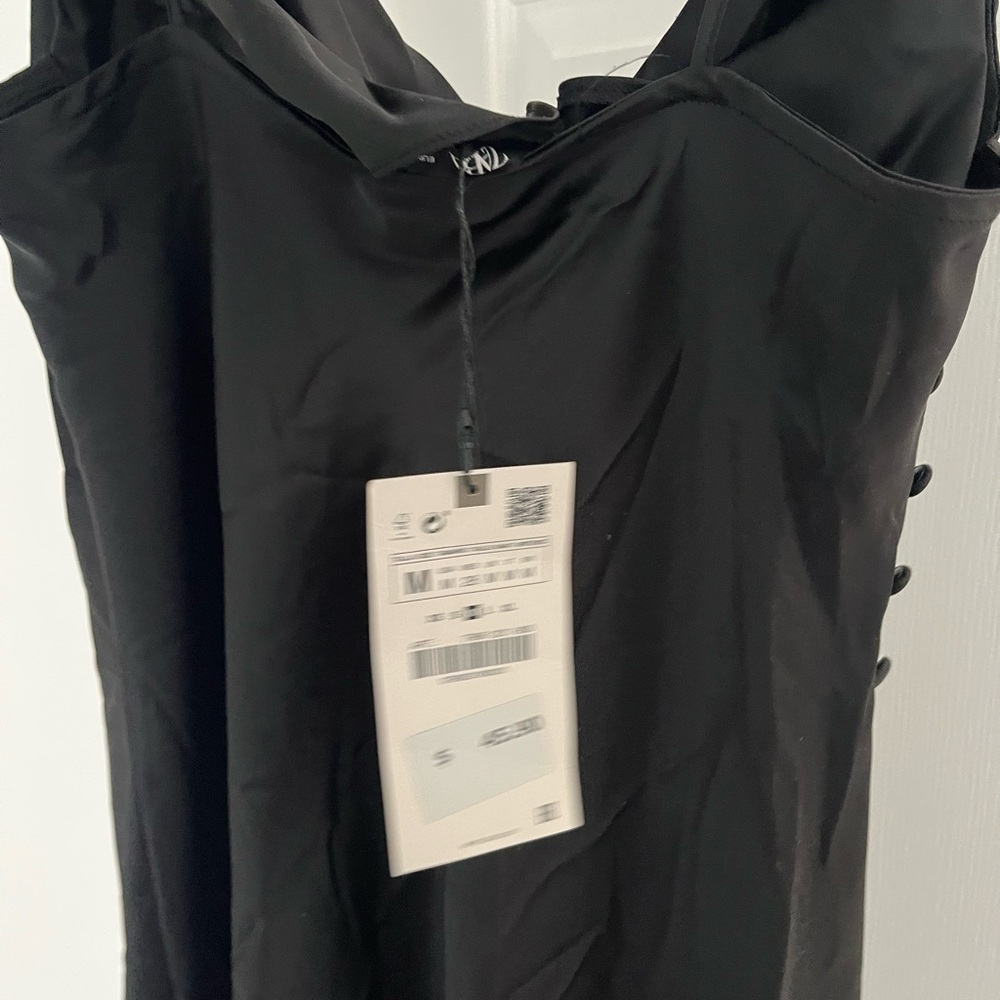 Zara black satin dress - Picture 3 of 4